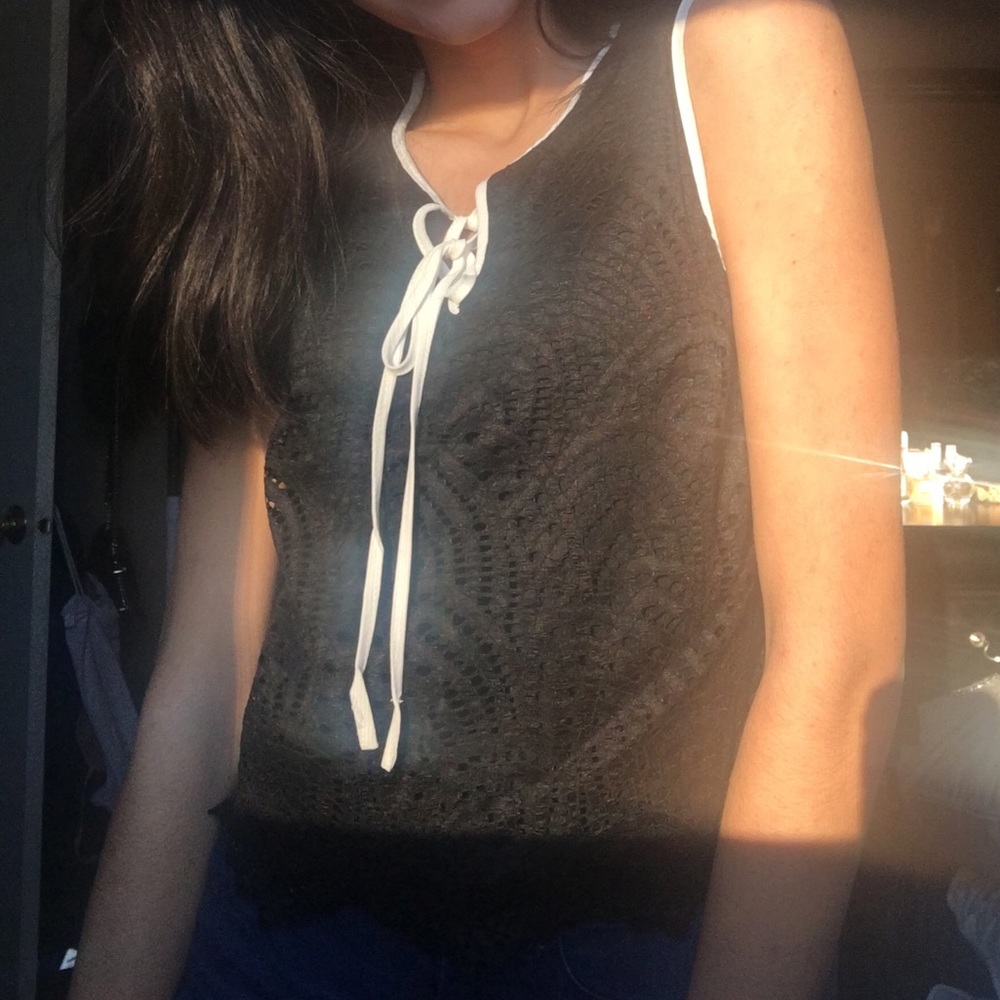 Forever 21 Black Lace Sleeveless Top, S - Picture 2 of 6